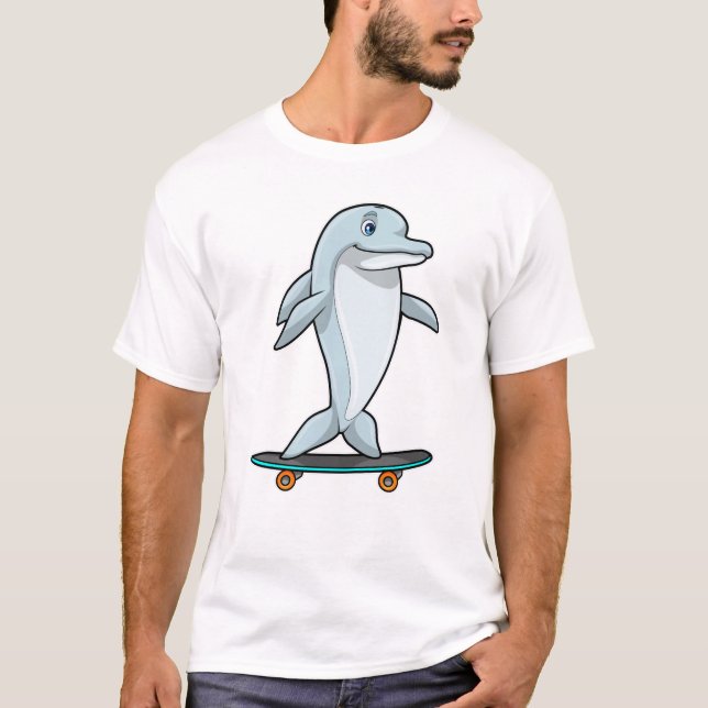 T-shirt Dauphin en patinage avec skateboard (Devant)