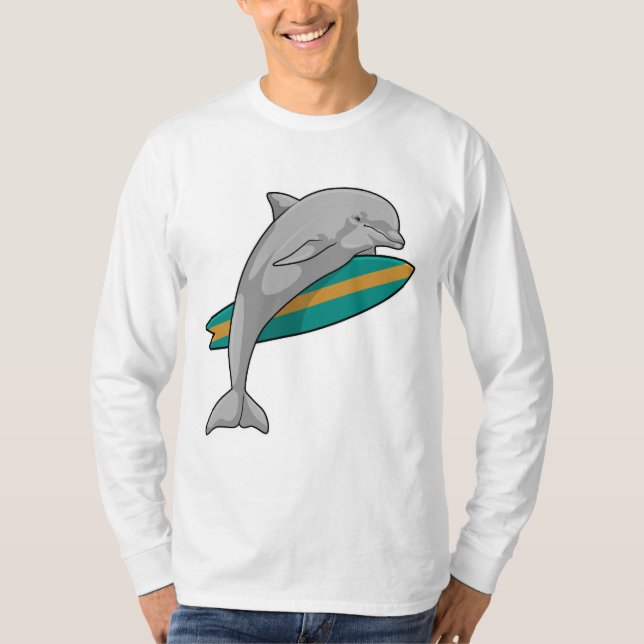 T-shirt Dauphin en surfeur avec Surfer (Devant)