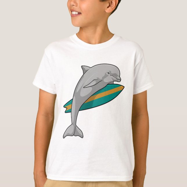 T-shirt Dauphin en surfeur avec Surfer (Devant)