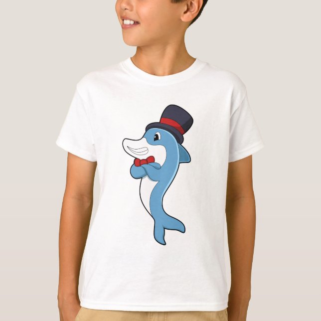T-shirt Dauphin en tant que Gentleman avec Casquette (Devant)