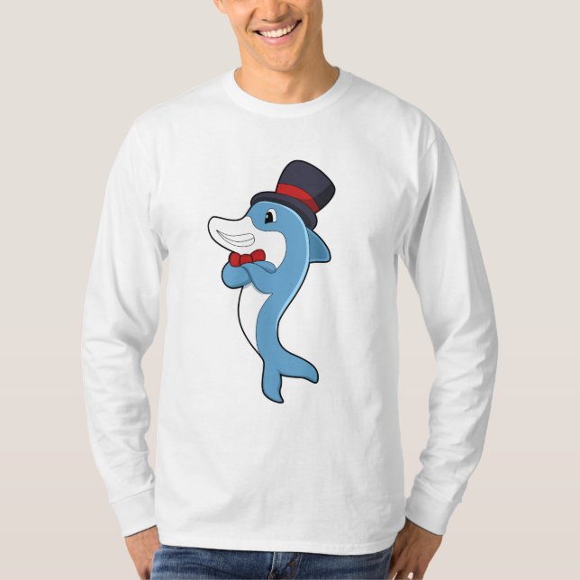 T-shirt Dauphin en tant que Gentleman avec Casquette (Devant)