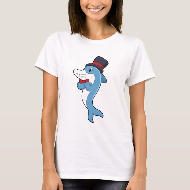 T-shirt Dauphin en tant que Gentleman avec Casquette (Devant)