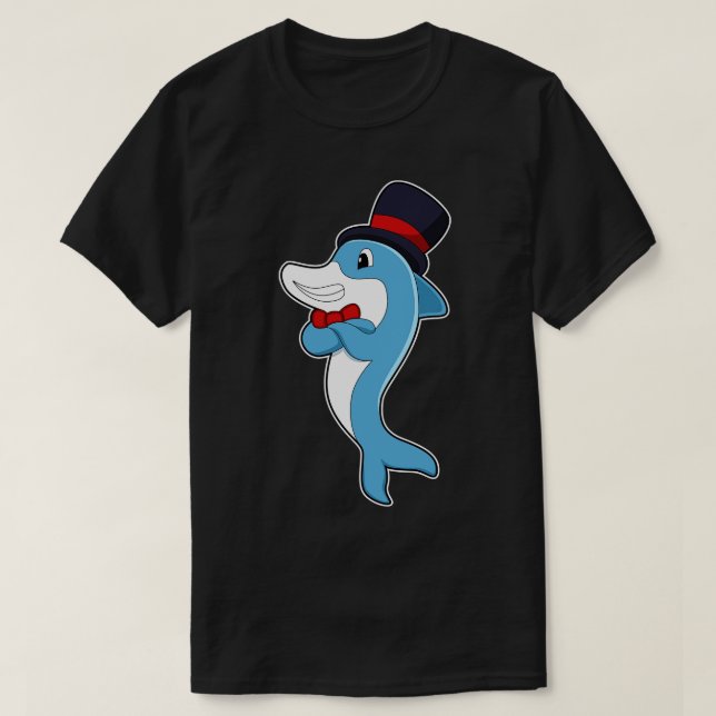 T-shirt Dauphin en tant que Gentleman avec Casquette (Design devant)