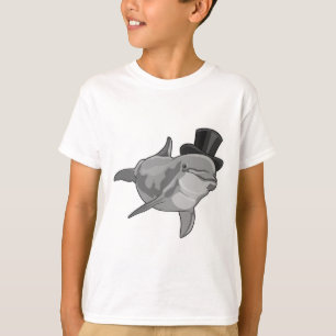 T-shirt Dauphin en tant que Gentleman avec chapeau supérie