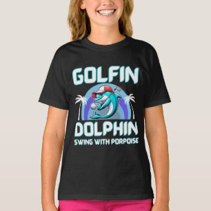 T-shirt Dauphin jouant au golf Cadeau pour papa