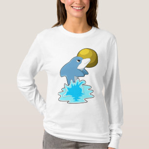 T-shirt Dauphin nager avec lune