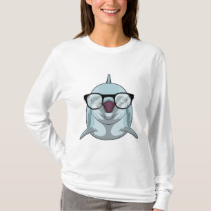 T-shirt Dauphin Nerd avec lunettes