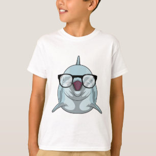 T-shirt Dauphin Nerd avec lunettes