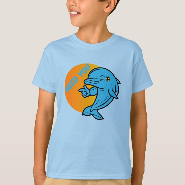 T-shirt Dauphin pointeur Splash Néon (Devant)