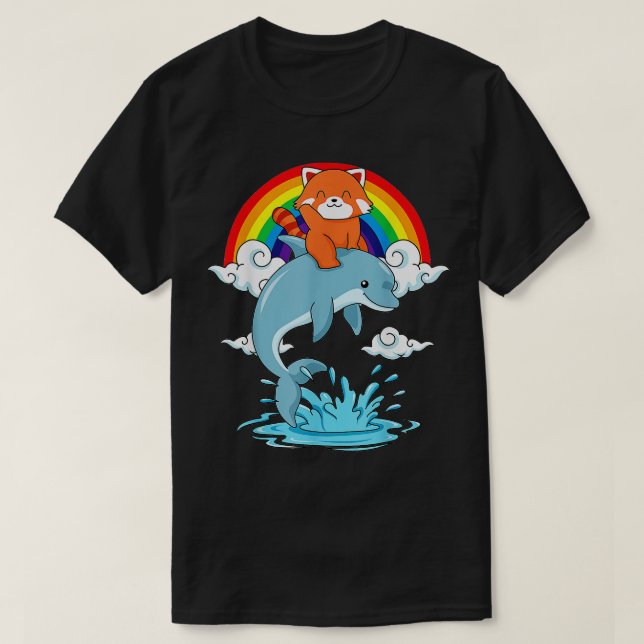 T-shirt Dauphin Red Panda Kids (Design devant)
