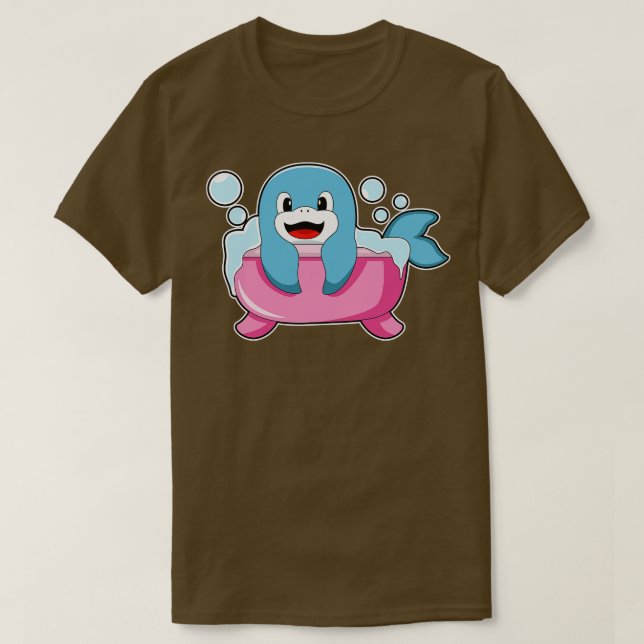 T-shirt Dauphin Sur Baignoire (Design devant)