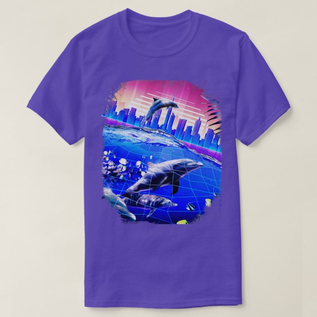 T-shirt Dauphin Synthwave 1 (Design devant)