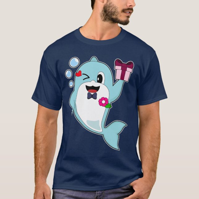 T-shirt Dauphin Toilettage Nœud papillon Mariage (Devant)