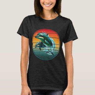 T-shirt Dauphin Vintage Créature Marine Océan Dauphins