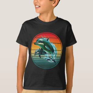 T-shirt Dauphin Vintage Océan Créature Marine Dauphins