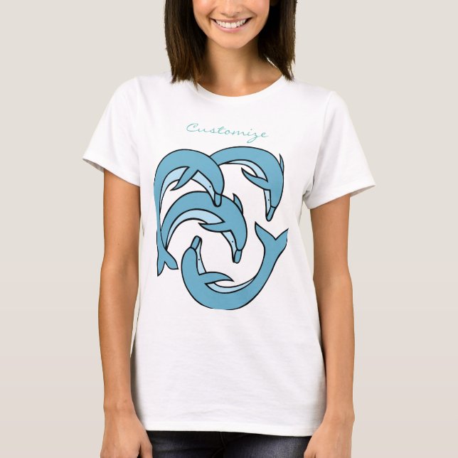T-shirt Dauphins bleus entourant Thunder_Cove (Devant)