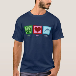 T-shirt Dauphins de l'Amour de la Paix Bleu Hommes