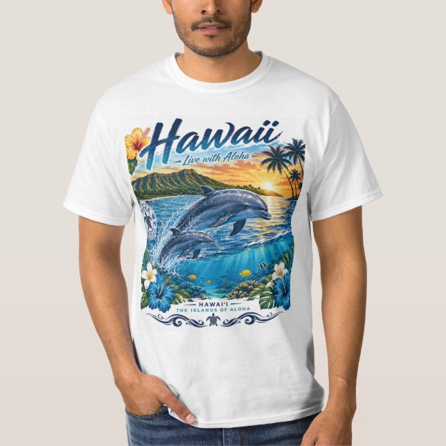 T-shirt dauphins d'Hawaii (Devant)