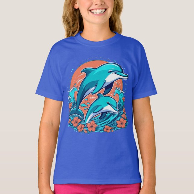 T-shirt dauphins mignons (Devant)