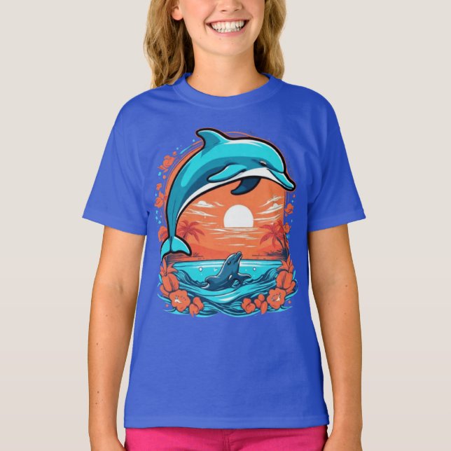 T-shirt dauphins mignons (Devant)
