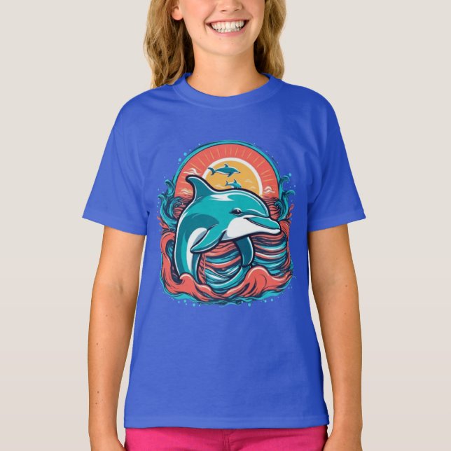 T-shirt dauphins mignons (Devant)
