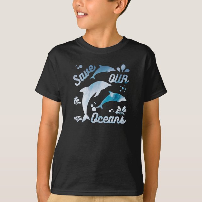 T-shirt Dauphins/Sauvons Nos Océans (Devant)