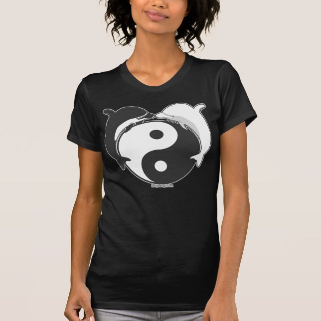 T-shirt Dauphins Yin Yang Noir/Blanc (Devant)