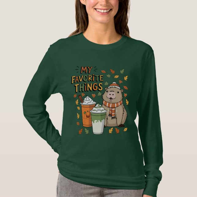 T-shirt d'automne Capybara (Devant)