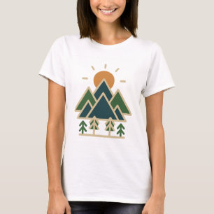 T-shirt d'aventure pour les montagnes géométriques