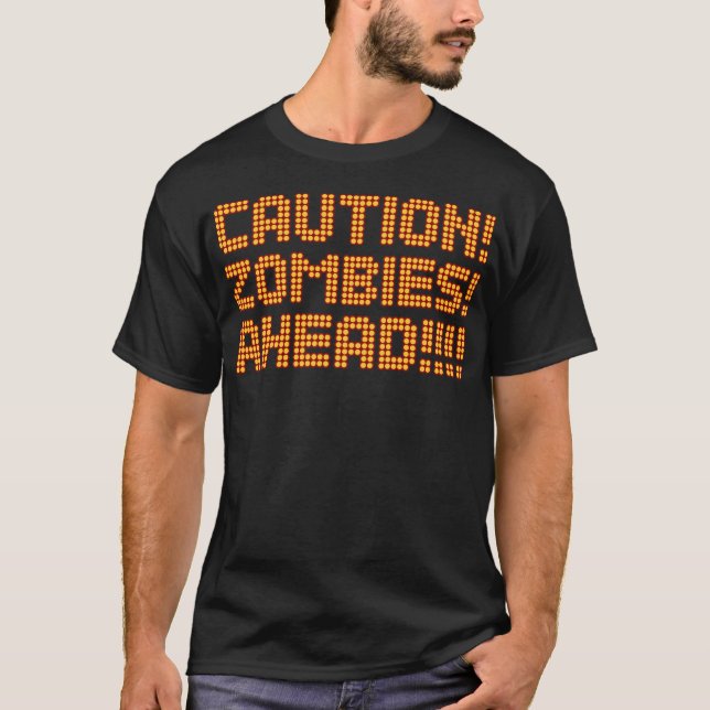 T-shirt d'avertissement de rue de ZOMBIS de (Devant)
