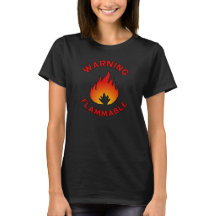 T-shirt d'avertissement inflammable
