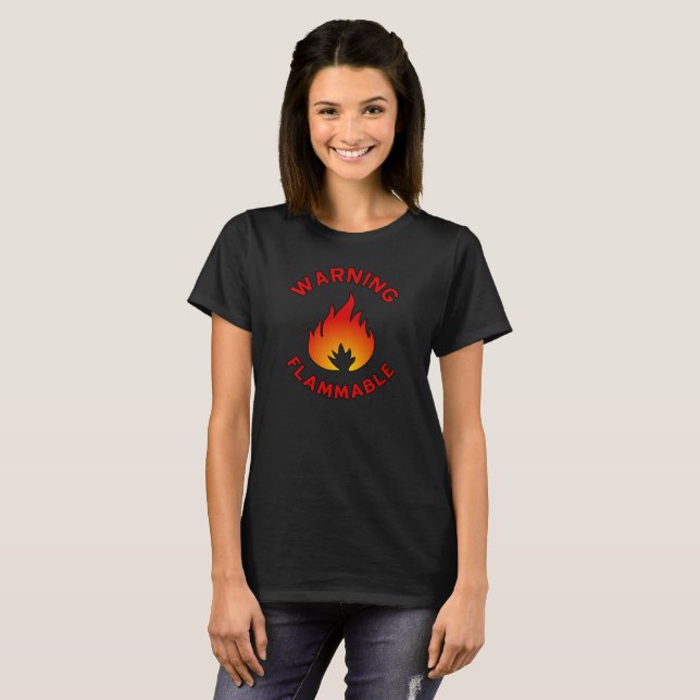 T-shirt d'avertissement inflammable (Devant entier)
