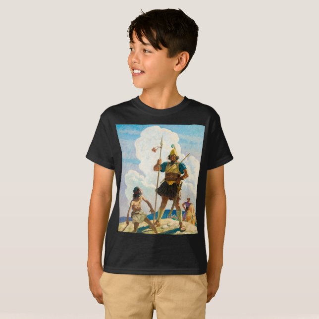 T-shirt David et Goliath, 1940 par Newell Convers Wyeth (Devant entier)