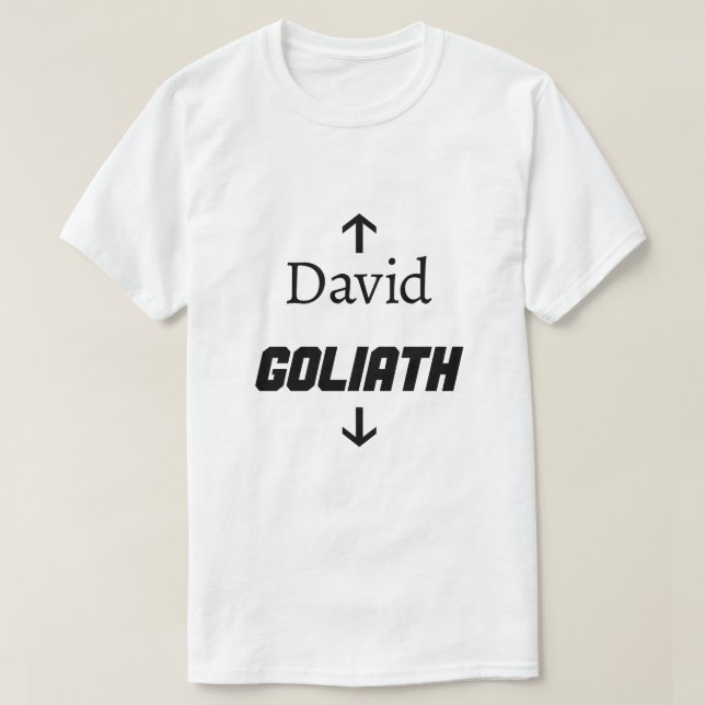 T-shirt David et Goliath Funny Shirt (Design devant)