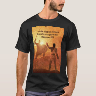 T-shirt David et Goliath   Verbe de la Bible noir