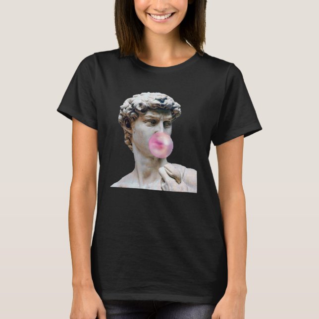 T-shirt David Michelangelo avec Bubblegum Statue Homme Fem (Devant)