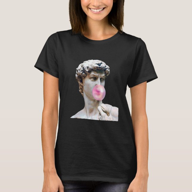 T-shirt David Michelangelo Chewing Bubble Gum Statue Homme (Devant)