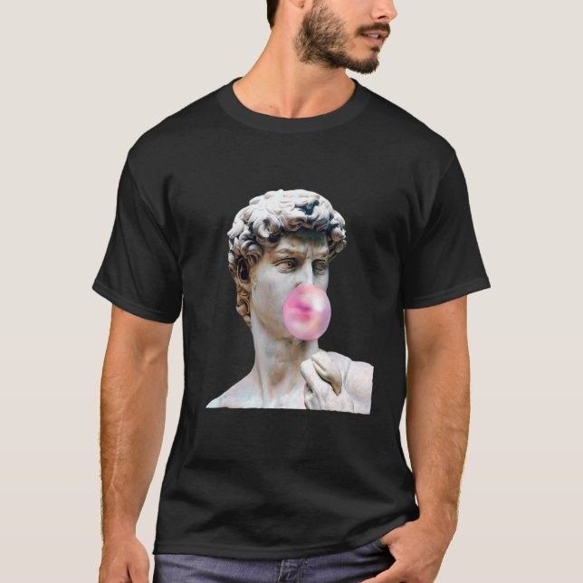 T-shirt David Michelangelo Chewing Bubble Gum Statue Homme (Devant)