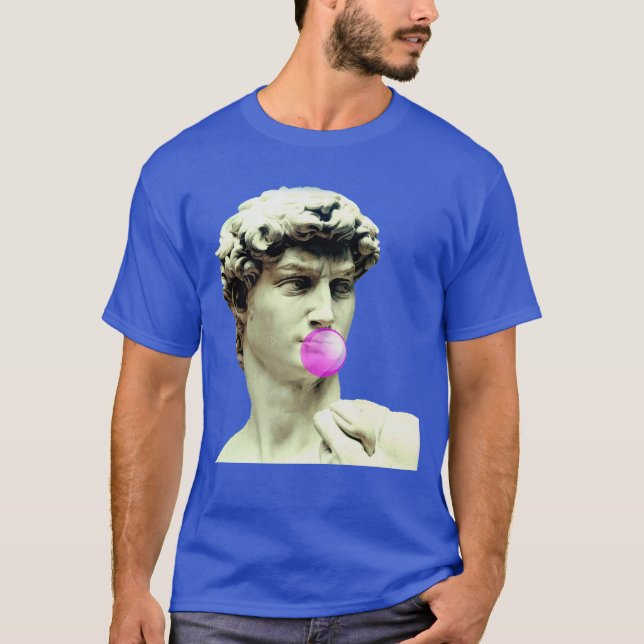 T-shirt David michelangelo mâche une statue de gomme drôle (Devant)