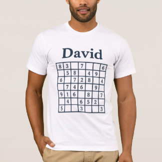 T-shirt David Sudoku Puzzle – Classic Navy Blue Edition