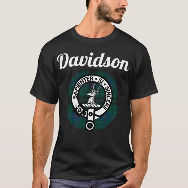 T-shirt Davidson Clan Nom Écossais Armoiries Tartan (Devant)