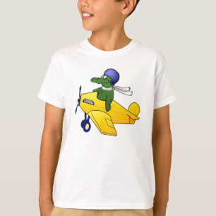 T-shirt d'avion d'alligator d'enfants