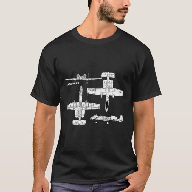 T-shirt d'avion militaire A-10 de guerre (Devant)