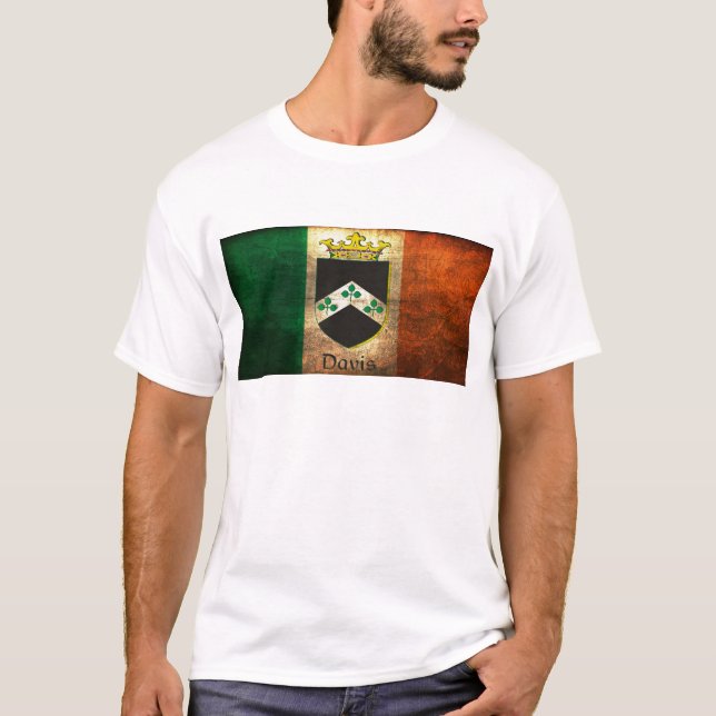 T-shirt Davis Crest Drapeau Irlandais (Devant)