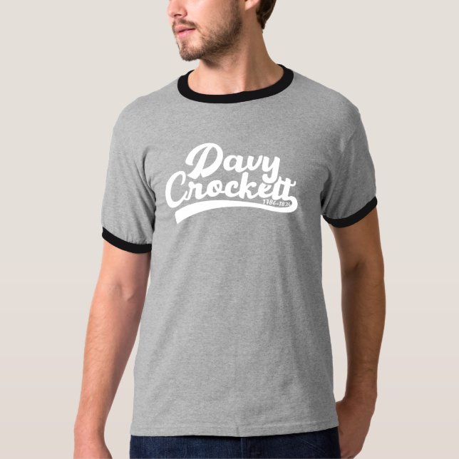 T-shirt Davy Crockett 1786 - 1836 Typographie blanche (Devant)