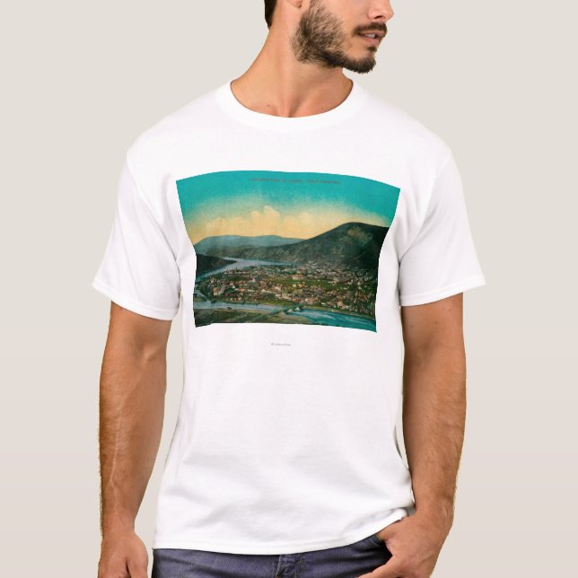 T-shirt Dawson, vue de ville de territoire de l'Alaska le (Devant)