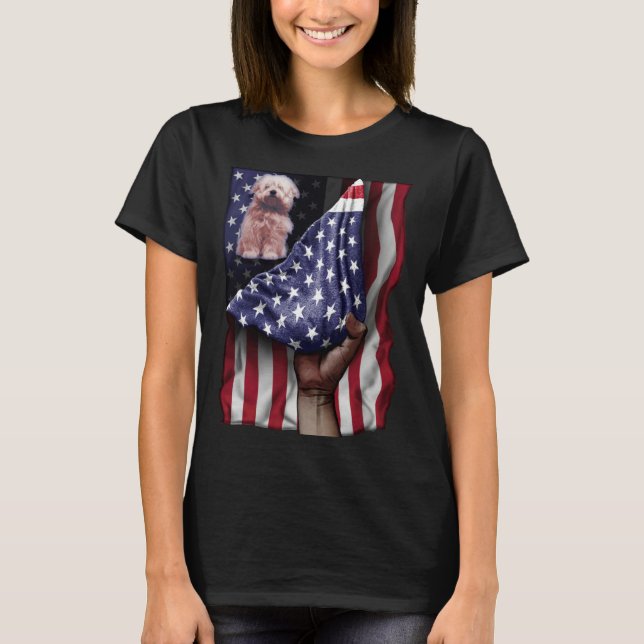 T-shirt Day Of Independence US Flag Coton De Tulear (Devant)