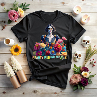 T-shirt Day of the dead, Beauty behind the mask