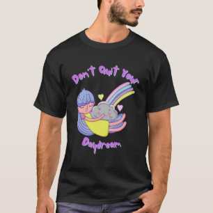 T-shirt Daydream Girl Accrocher sourire Cloud Arc-en-ciel