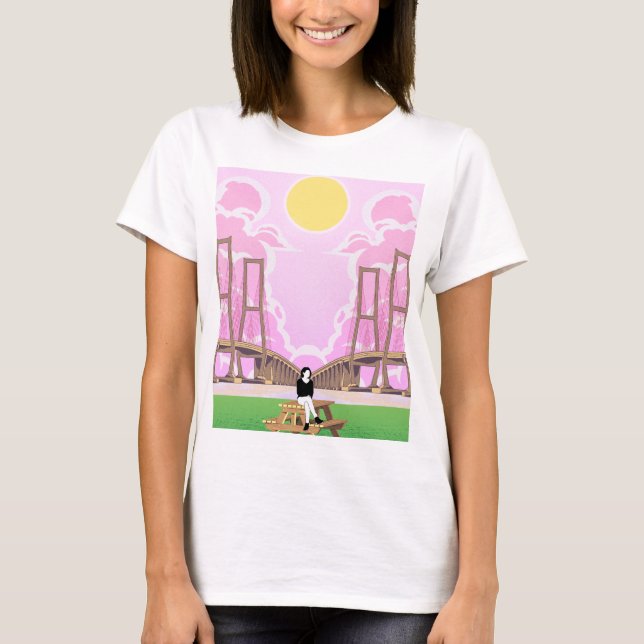 T-shirt Daydream Serenity Pittoresque Bridge & Sunshine T- (Devant)